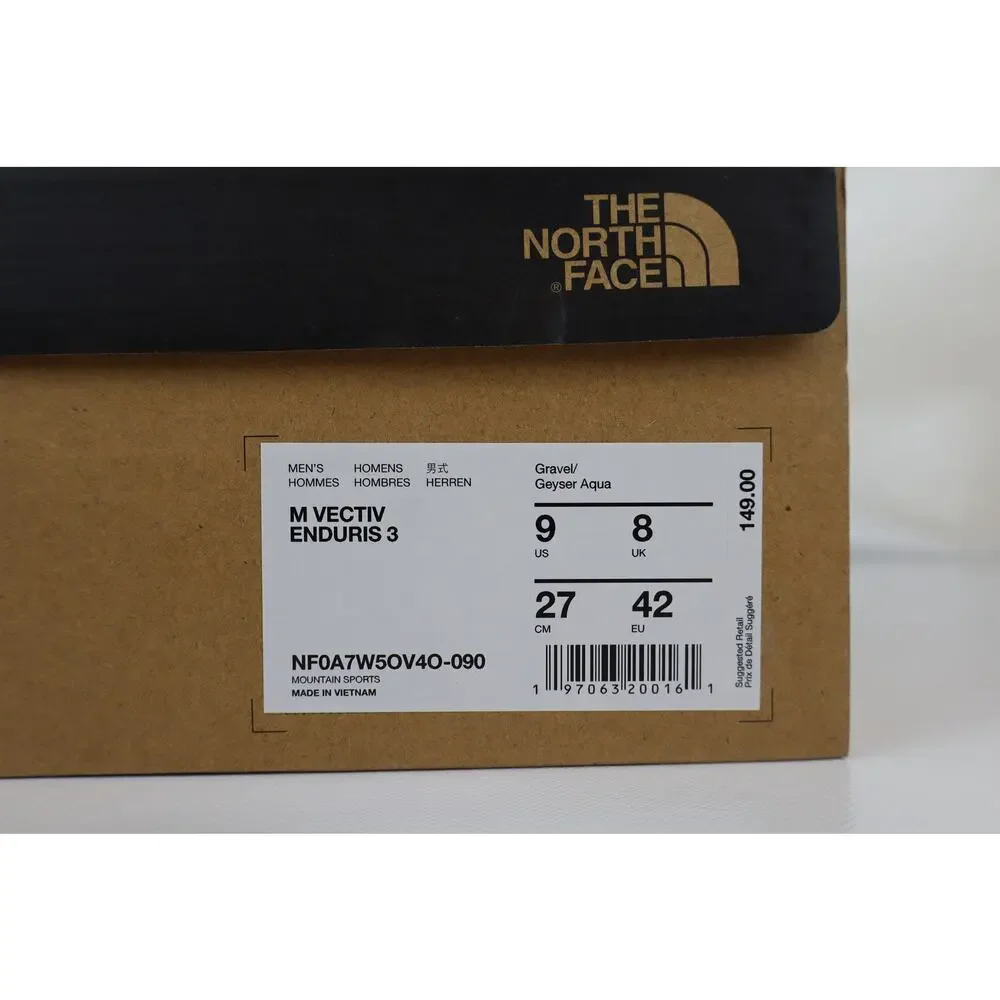 NEW The North Face Vectiv Enduris 3 Trail Running Shoes Men's Gravel Aqua Size 9